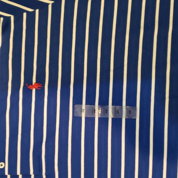 Polo Golf Ralph Lauren Shirt Mens Blue and White Striped Size 4XB 4TG - Picture 3 of 5